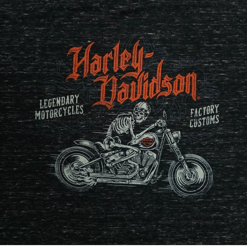Harley Davidson T Shirt Mens XL Double Sided 2019 Skeleton Biker Bowling Green - Picture 6 of 16